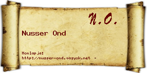 Nusser Ond névjegykártya